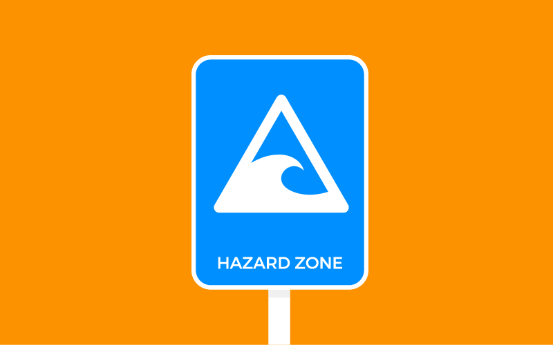Tsunami Hazard Zone sign. 