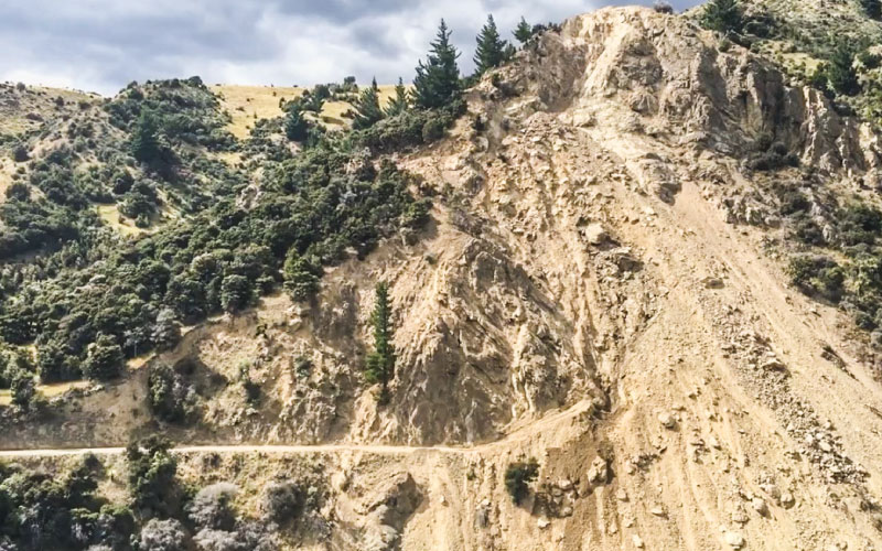 Land slide on the Awatere Valley Road. 