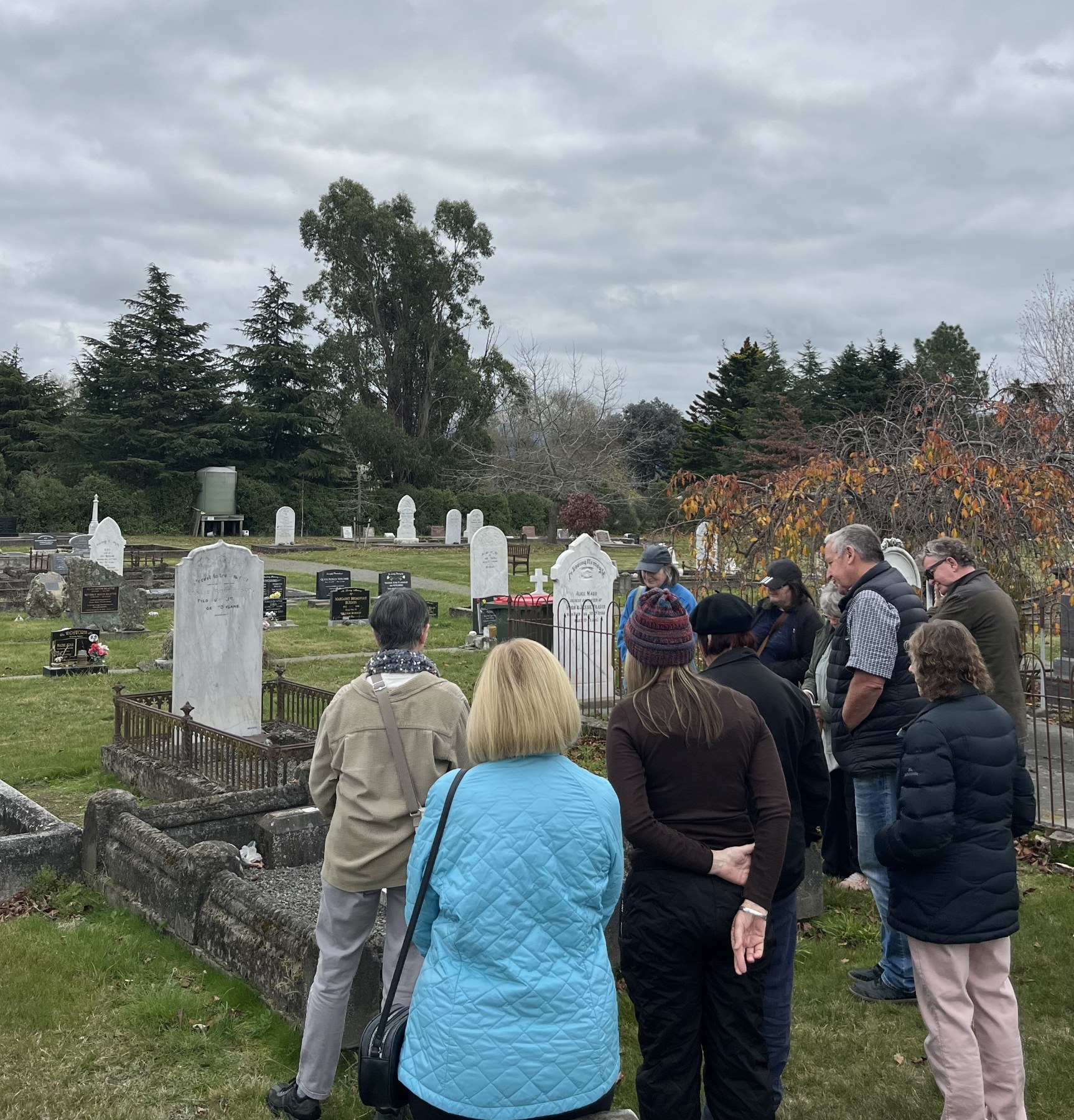 Participants on the Marlborough Heritage Festival’s Upper Wairau Cemetery Tour led by local genealogist and cemetery sexton, Sharon Evans