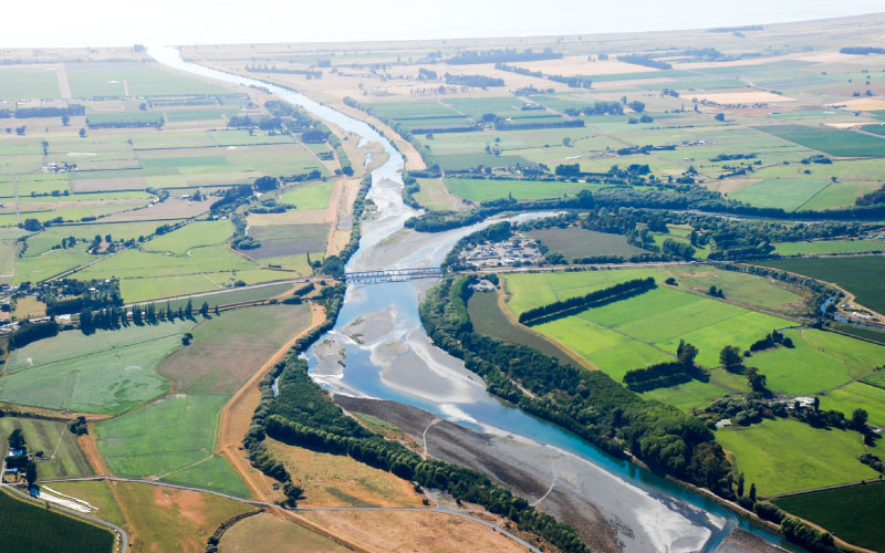 Wairau River aerial view. 