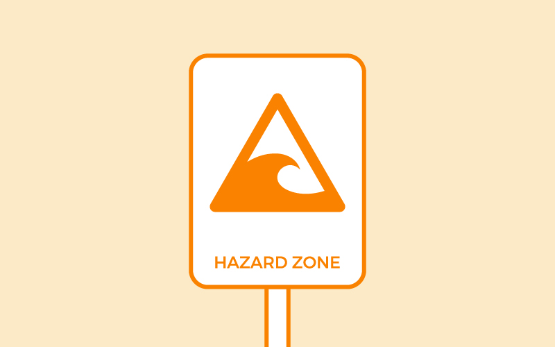 Tsunami Hazard Zone sign. 