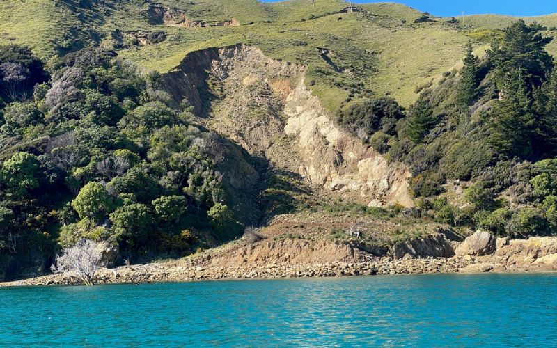 Large slip in the Marlborough Sounds