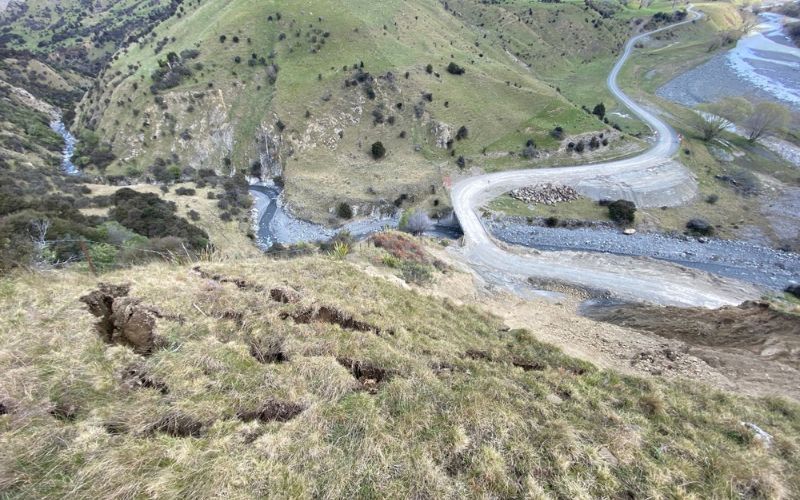 The complex site at Camden Corner, 50km up the Awatere Valley Road – one of several areas damaged in the July 2026 weather event