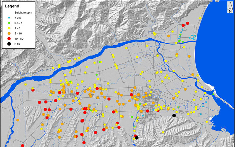 Sulphate Values for the Wairau Plain. 